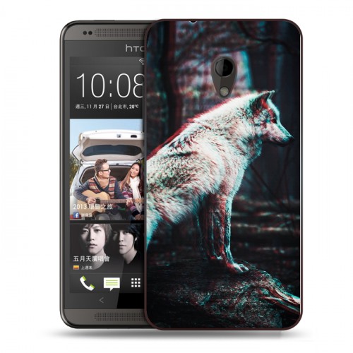 Дизайнерский пластиковый чехол для HTC Desire 700 Волки