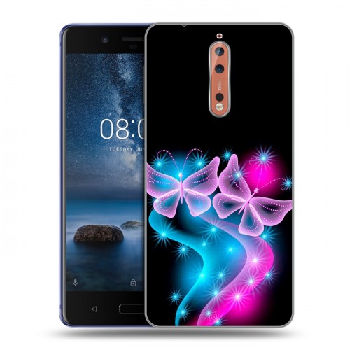 Дизайнерский пластиковый чехол для Nokia 8 Бабочки