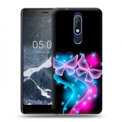 Дизайнерский пластиковый чехол для Nokia 5.1 Бабочки