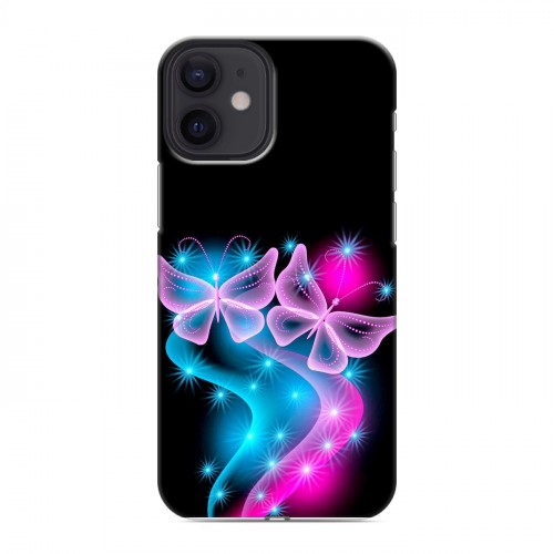 Дизайнерский пластиковый чехол для Iphone 12 Mini Бабочки