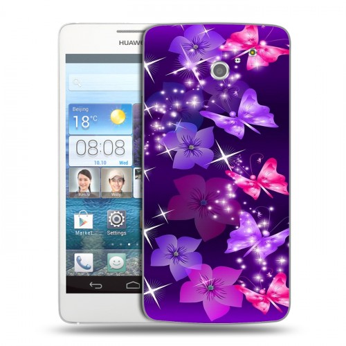 Дизайнерский пластиковый чехол для Huawei Ascend D2 Бабочки