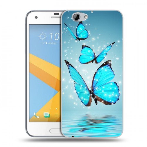 Дизайнерский силиконовый чехол для HTC One A9S Бабочки голубые