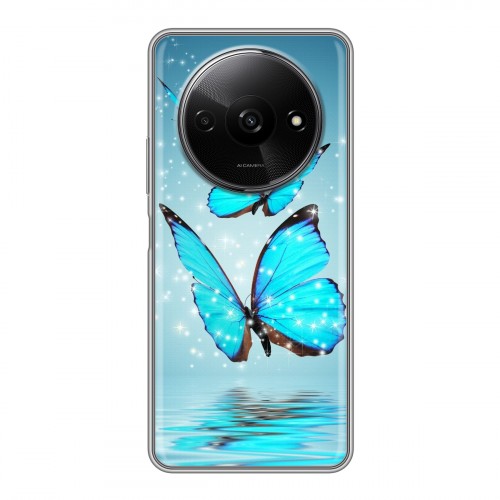 Дизайнерский пластиковый чехол для Xiaomi RedMi A3 Бабочки голубые