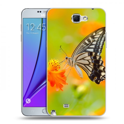 Дизайнерский пластиковый чехол для Samsung Galaxy Note 2 Бабочки