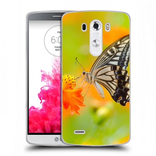 Дизайнерский пластиковый чехол для LG G3 (Dual-LTE) Бабочки