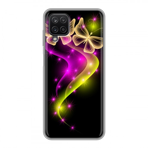 Дизайнерский силиконовый с усиленными углами чехол для Samsung Galaxy A12 Бабочки