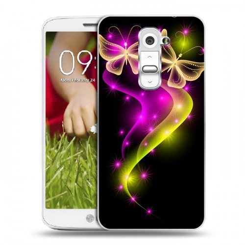 Дизайнерский пластиковый чехол для LG Optimus G2 mini Бабочки