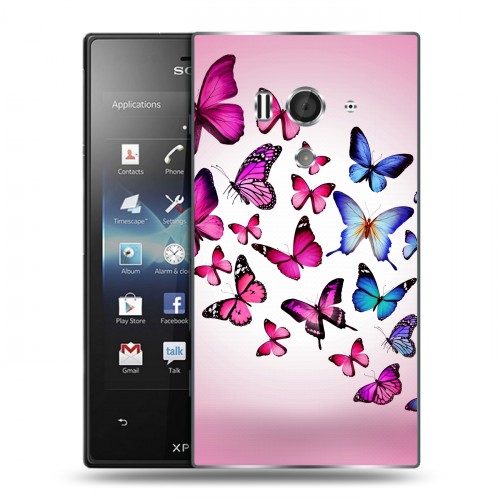 Дизайнерский пластиковый чехол для Sony Xperia acro S Бабочки