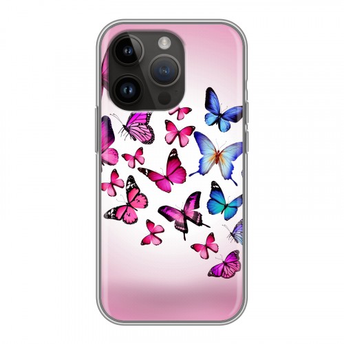 Дизайнерский силиконовый чехол для Iphone 14 Pro Бабочки