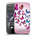 Дизайнерский пластиковый чехол для HTC Desire 500 Бабочки