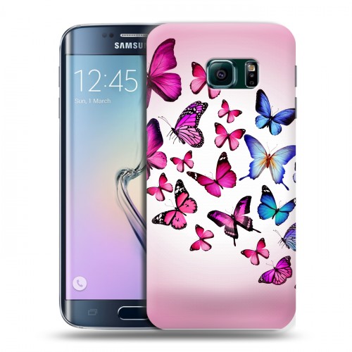 Дизайнерский пластиковый чехол для Samsung Galaxy S6 Edge Бабочки
