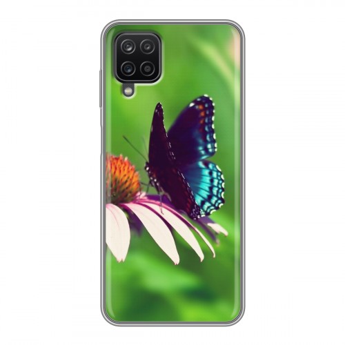 Дизайнерский силиконовый с усиленными углами чехол для Samsung Galaxy A12 Бабочки