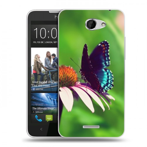 Дизайнерский пластиковый чехол для HTC Desire 516 Бабочки