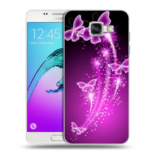 Дизайнерский силиконовый чехол для Samsung Galaxy A5 (2016) Бабочки фиолетовые