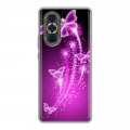 Дизайнерский силиконовый с усиленными углами чехол для Huawei Nova 10 Бабочки фиолетовые