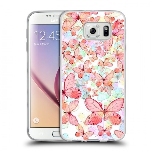 Дизайнерский пластиковый чехол для Samsung Galaxy S6 Бабочки