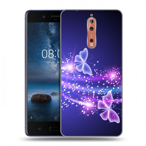 Дизайнерский пластиковый чехол для Nokia 8 Бабочки