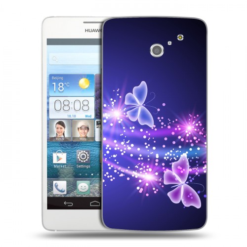 Дизайнерский пластиковый чехол для Huawei Ascend D2 Бабочки