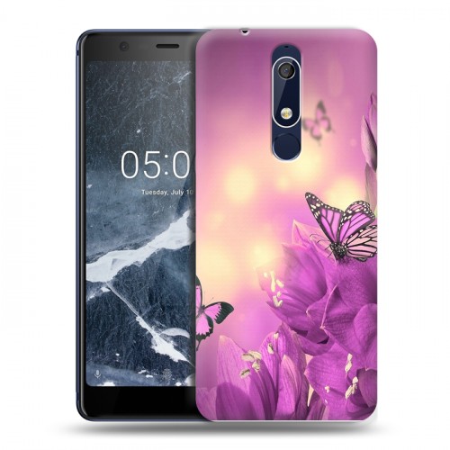 Дизайнерский пластиковый чехол для Nokia 5.1 Бабочки