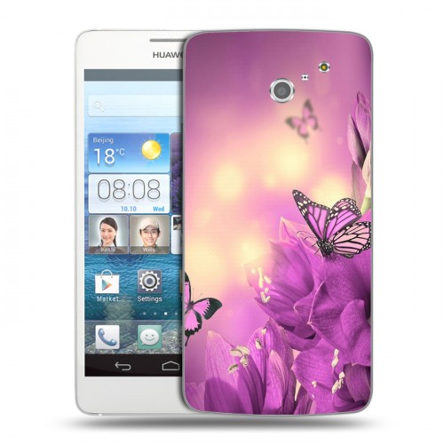 Дизайнерский пластиковый чехол для Huawei Ascend D2 Бабочки