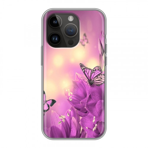 Дизайнерский силиконовый чехол для Iphone 14 Pro Бабочки