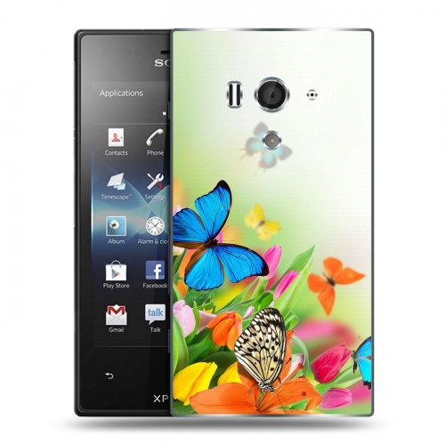 Дизайнерский пластиковый чехол для Sony Xperia acro S Бабочки