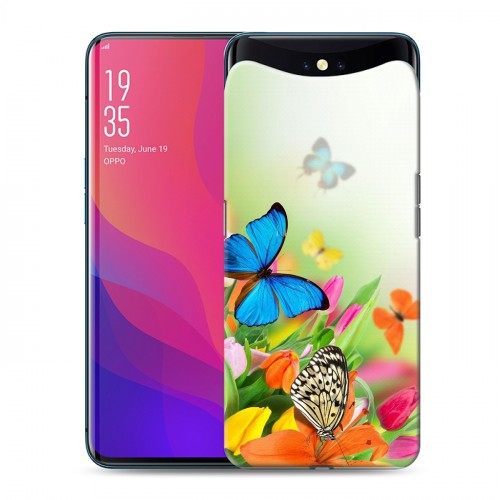 Дизайнерский силиконовый чехол для OPPO Find X Бабочки