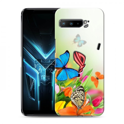 Дизайнерский силиконовый с усиленными углами чехол для ASUS ROG Phone 3 Бабочки