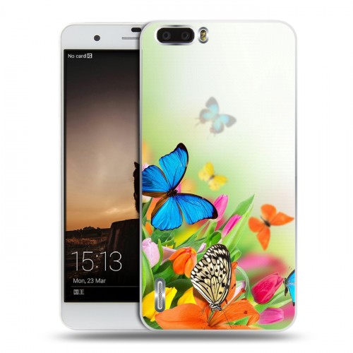 Дизайнерский силиконовый чехол для Huawei Honor 6 Plus Бабочки