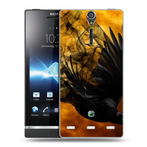 Дизайнерский пластиковый чехол для Sony Xperia S Ворон