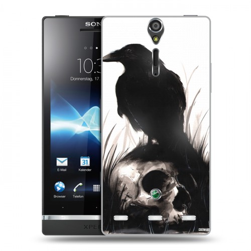 Дизайнерский пластиковый чехол для Sony Xperia S Ворон