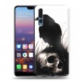 Дизайнерский силиконовый с усиленными углами чехол для Huawei P20 Pro Ворон