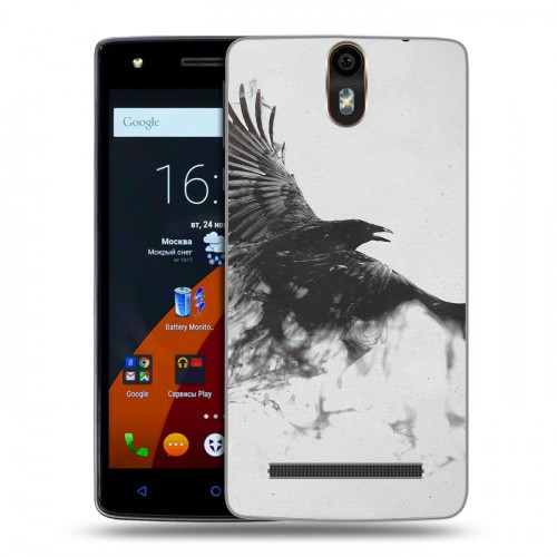 Дизайнерский силиконовый чехол для Wileyfox Storm Ворон