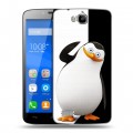Дизайнерский пластиковый чехол для Huawei Honor 3C Lite Пингвины