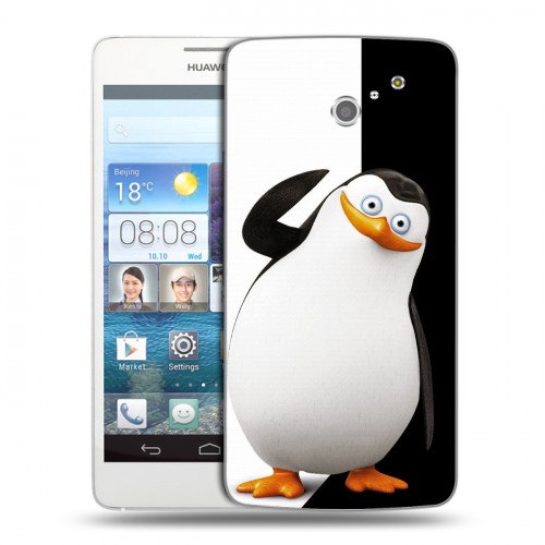 Дизайнерский пластиковый чехол для Huawei Ascend D2 Пингвины