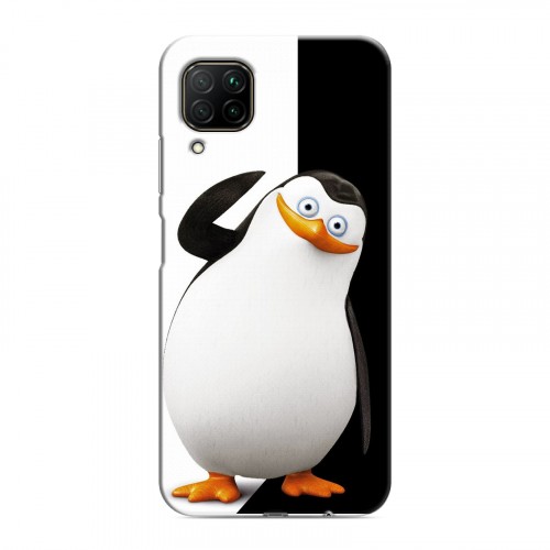 Дизайнерский силиконовый с усиленными углами чехол для Huawei P40 Lite Пингвины