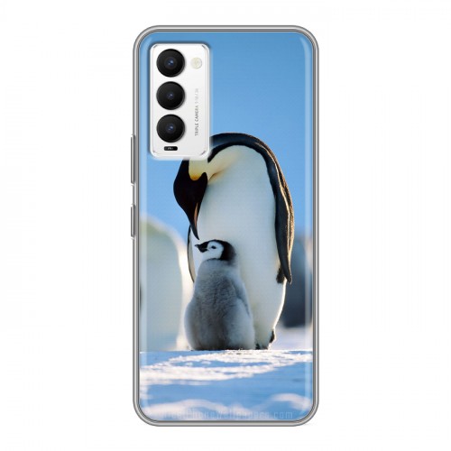 Дизайнерский силиконовый с усиленными углами чехол для Tecno Camon 18 Пингвины