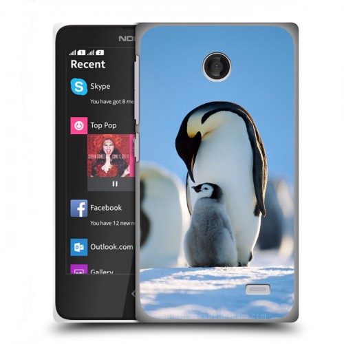 Дизайнерский пластиковый чехол для Nokia X Пингвины