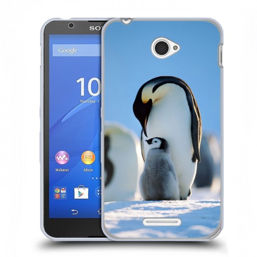 Дизайнерский пластиковый чехол для Sony Xperia E4 Пингвины