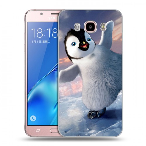 Дизайнерский силиконовый с усиленными углами чехол для Samsung Galaxy J5 (2016) Пингвины