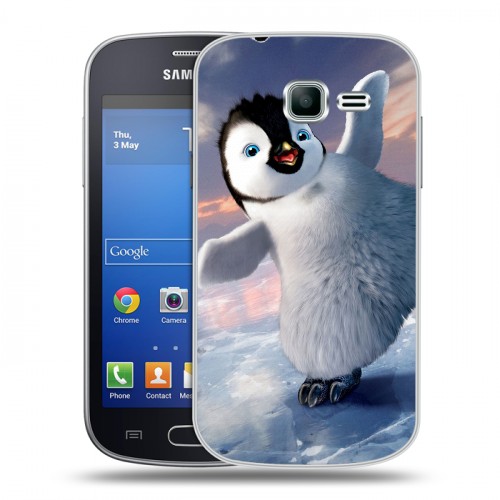 Дизайнерский пластиковый чехол для Samsung Galaxy Trend Lite Пингвины