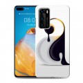 Дизайнерский силиконовый с усиленными углами чехол для Huawei P40 Пингвины