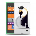 Дизайнерский пластиковый чехол для Nokia Lumia 730/735 Пингвины