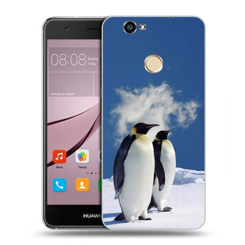 Дизайнерский силиконовый с усиленными углами чехол для Huawei Nova Пингвины