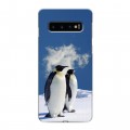 Дизайнерский силиконовый чехол для Samsung Galaxy S10 Пингвины