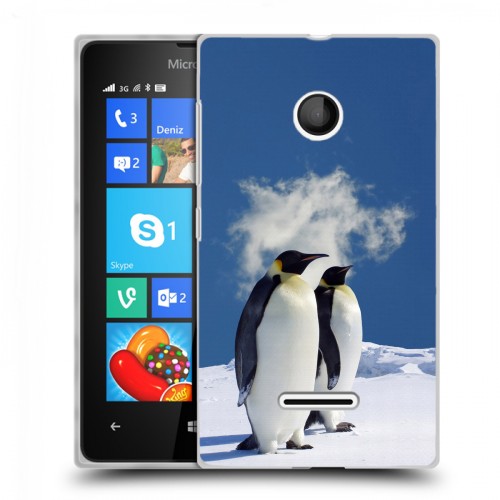 Дизайнерский пластиковый чехол для Microsoft Lumia 435 Пингвины