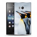Дизайнерский силиконовый чехол для Sony Xperia acro S Пингвины