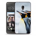 Дизайнерский пластиковый чехол для HTC Desire 700 Пингвины