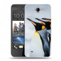 Дизайнерский пластиковый чехол для HTC Desire 300 Пингвины