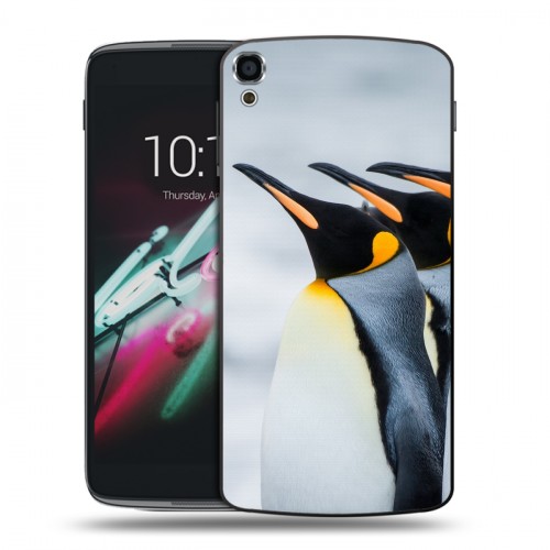 Дизайнерский пластиковый чехол для Alcatel One Touch Idol 3 (5.5) Пингвины